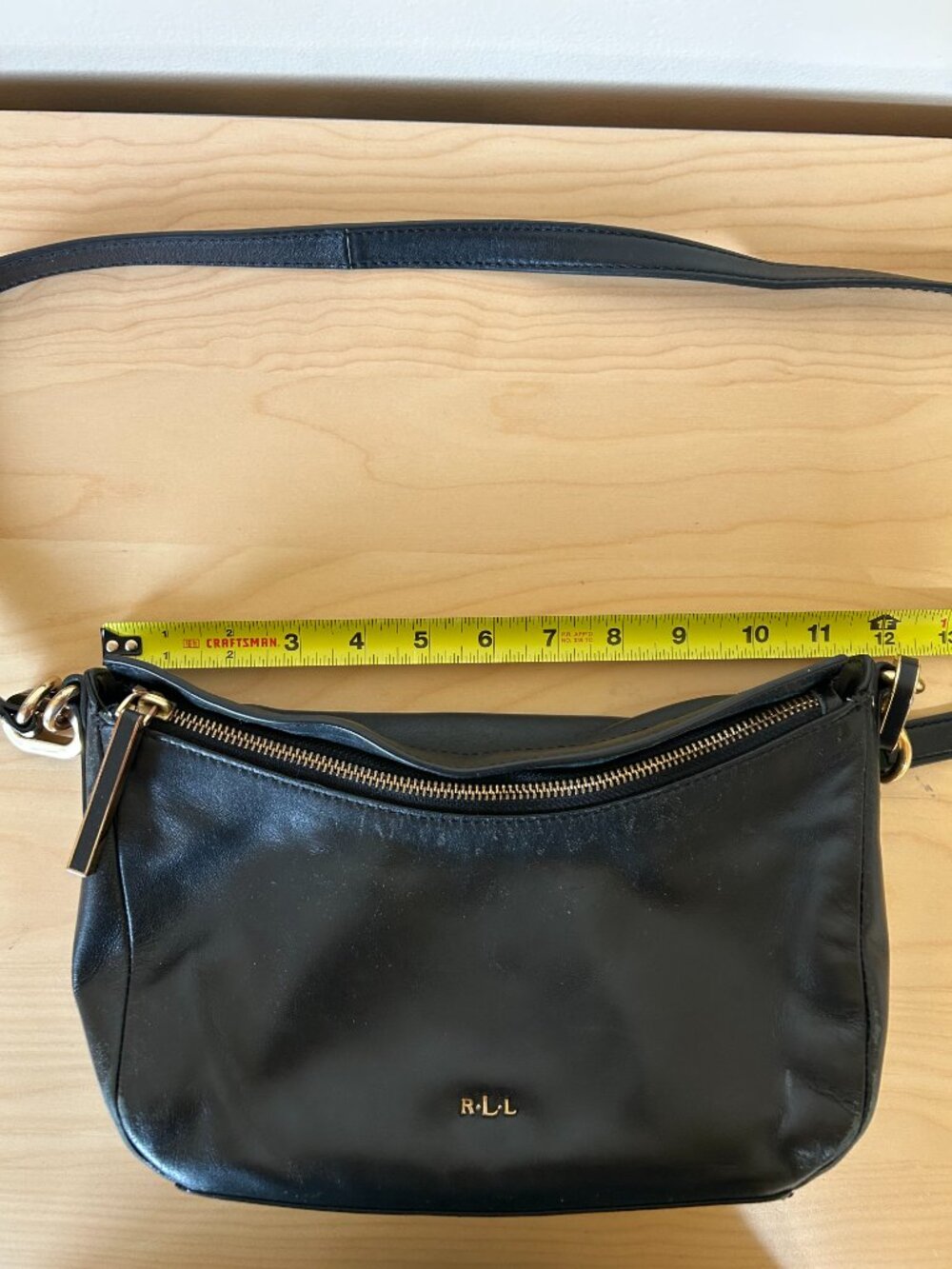 Lauren | Ralph Lauren Leather Crossbody Purse Black - Picture 11 of 16